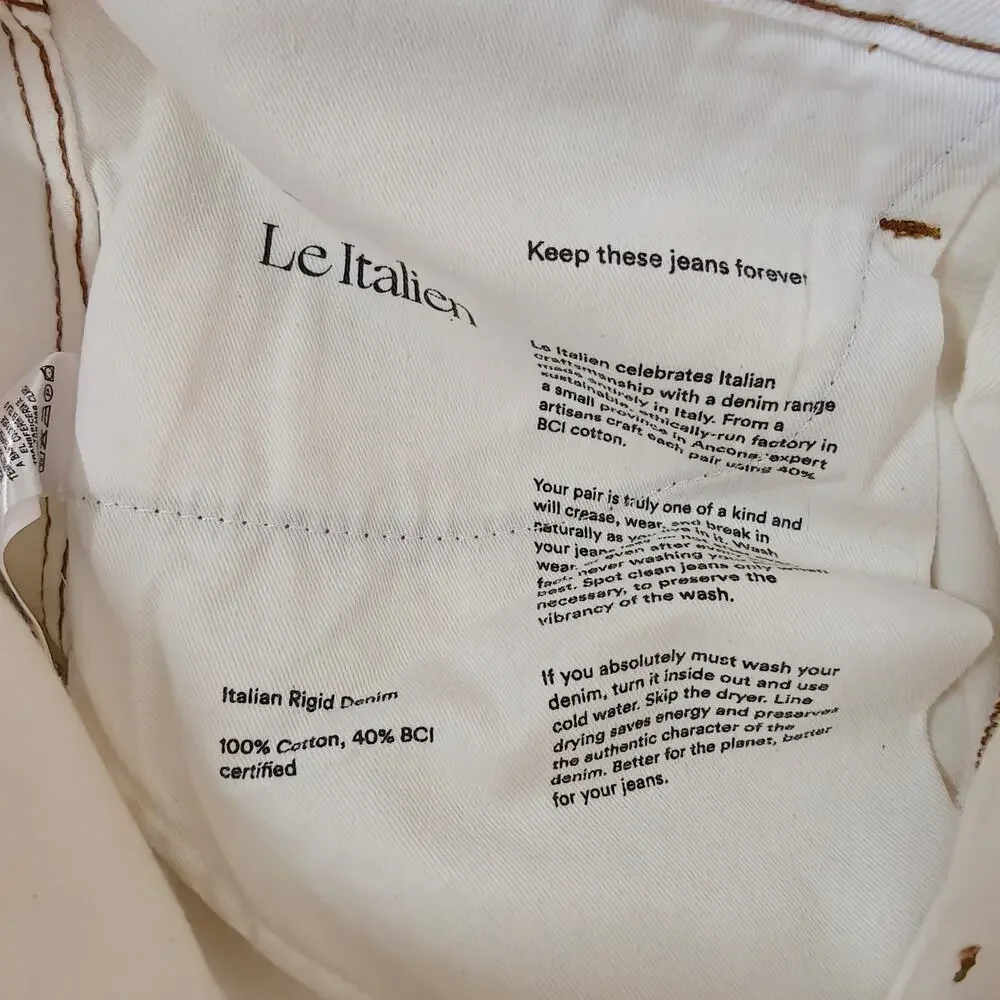 NWT FRAME Le Italien Bermuda Denim Shorts Blanc Cream Size 32 $288